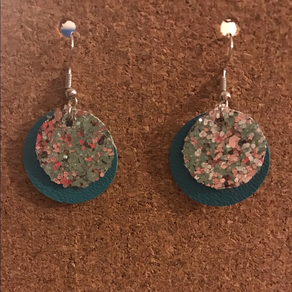 Handmade faux leather earrings